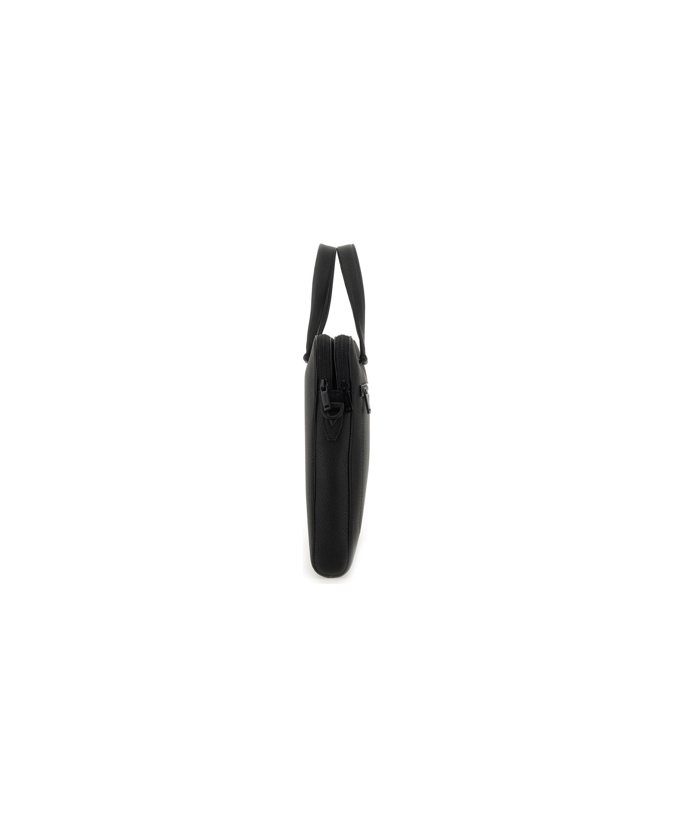 Ferragamo Leather Business Bag - BLACK