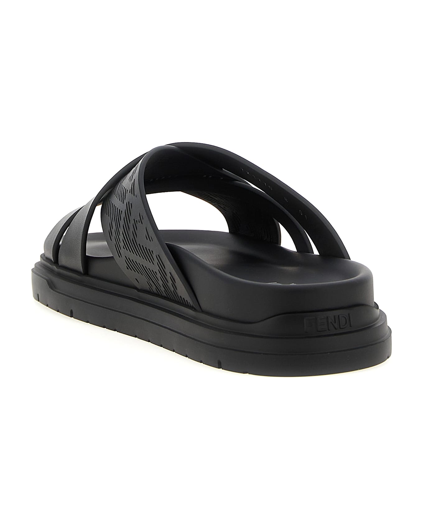 Fendi Crossed Band Slides - BLACK