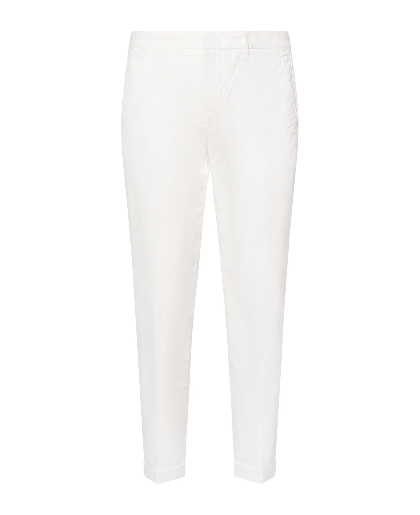 Fay Capri Pants In Cotton Gabardine - White