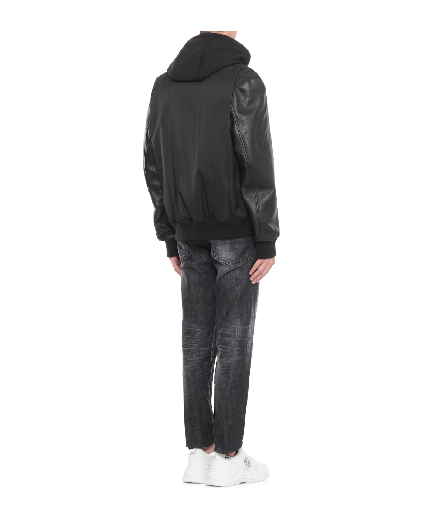 Philipp Plein Bomber Jacket With Logo - Black