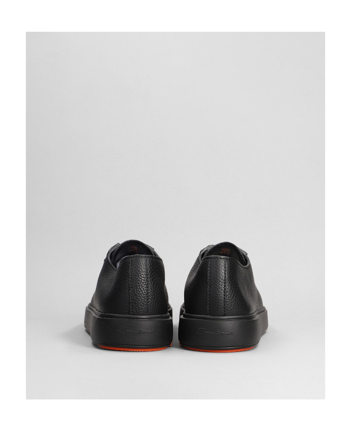 Santoni Dames Sneakers In Black Leather - black