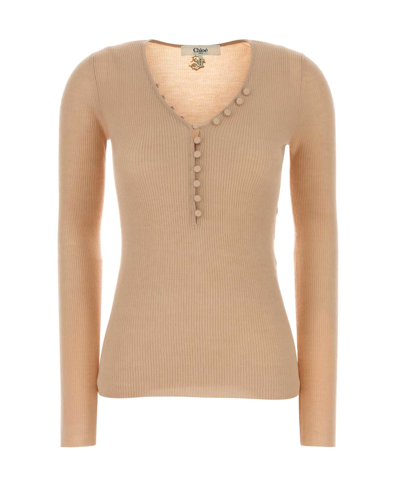 Chloé Skin Pink Wool Sweater - HONEYPINK