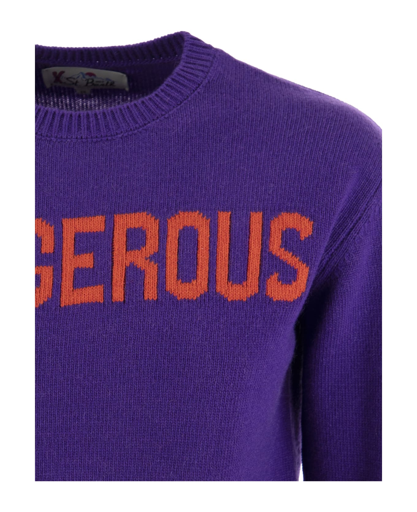 MC2 Saint Barth Wool And Cashmere Blend Jumper With Dangerous Embroidery - Purple ニットウェア