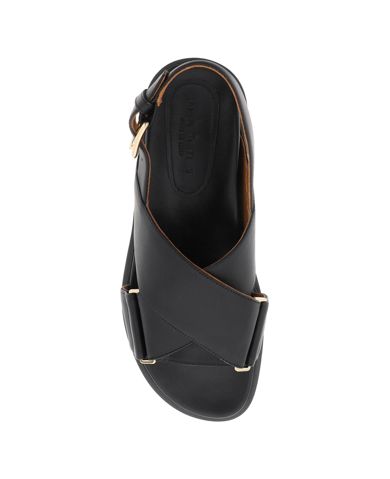Marni 'fussbett' Black Calf Leather Sandals - Black サンダル