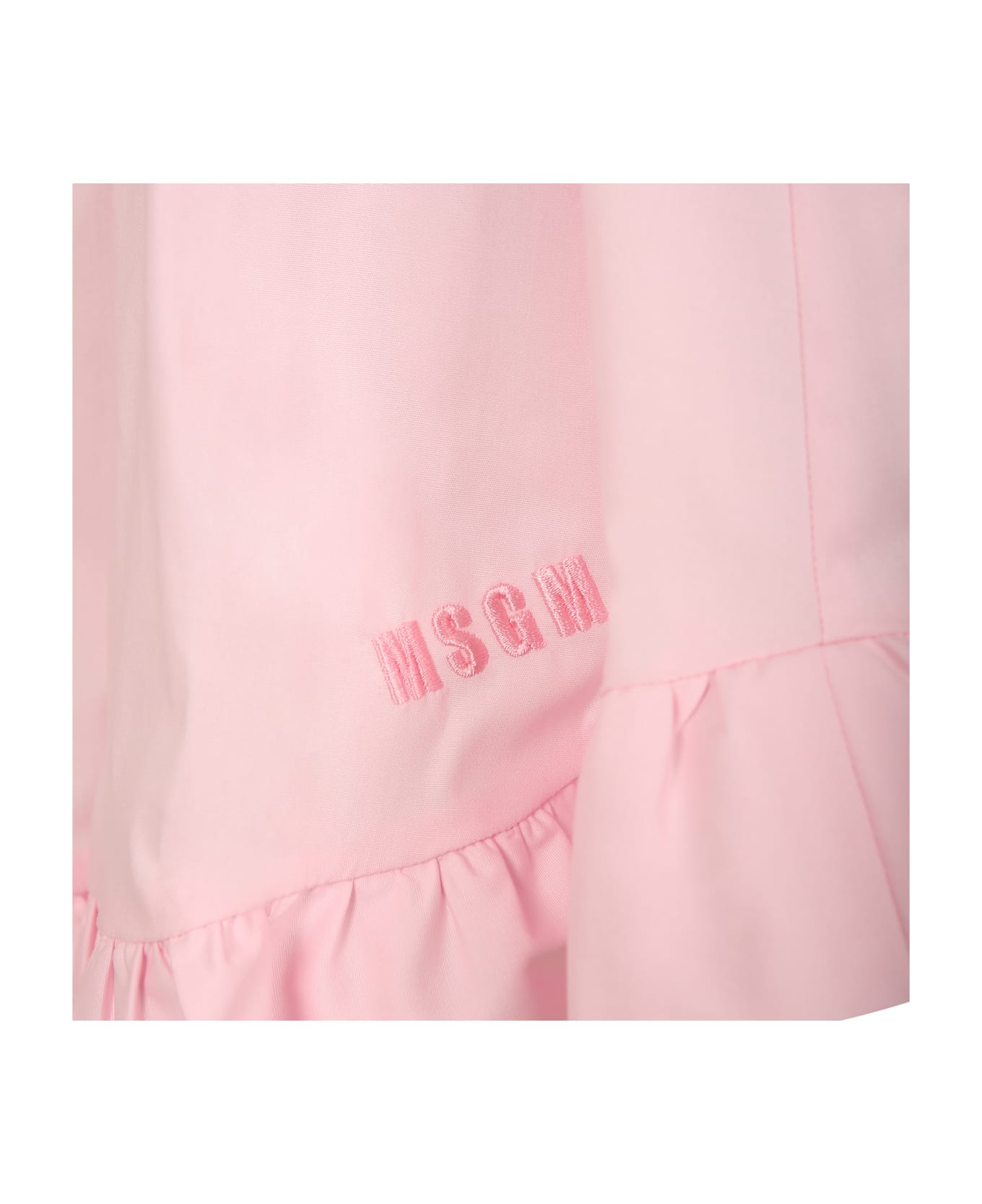 MSGM Pink Skirt For Girl With Logo - Pink ボトムス