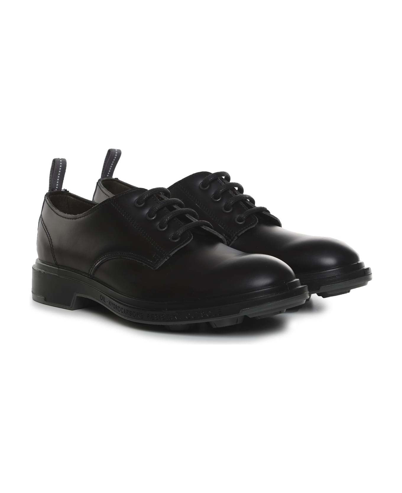 Pezzol 1951 Derby Lace-ups In Brushed Leather - Black