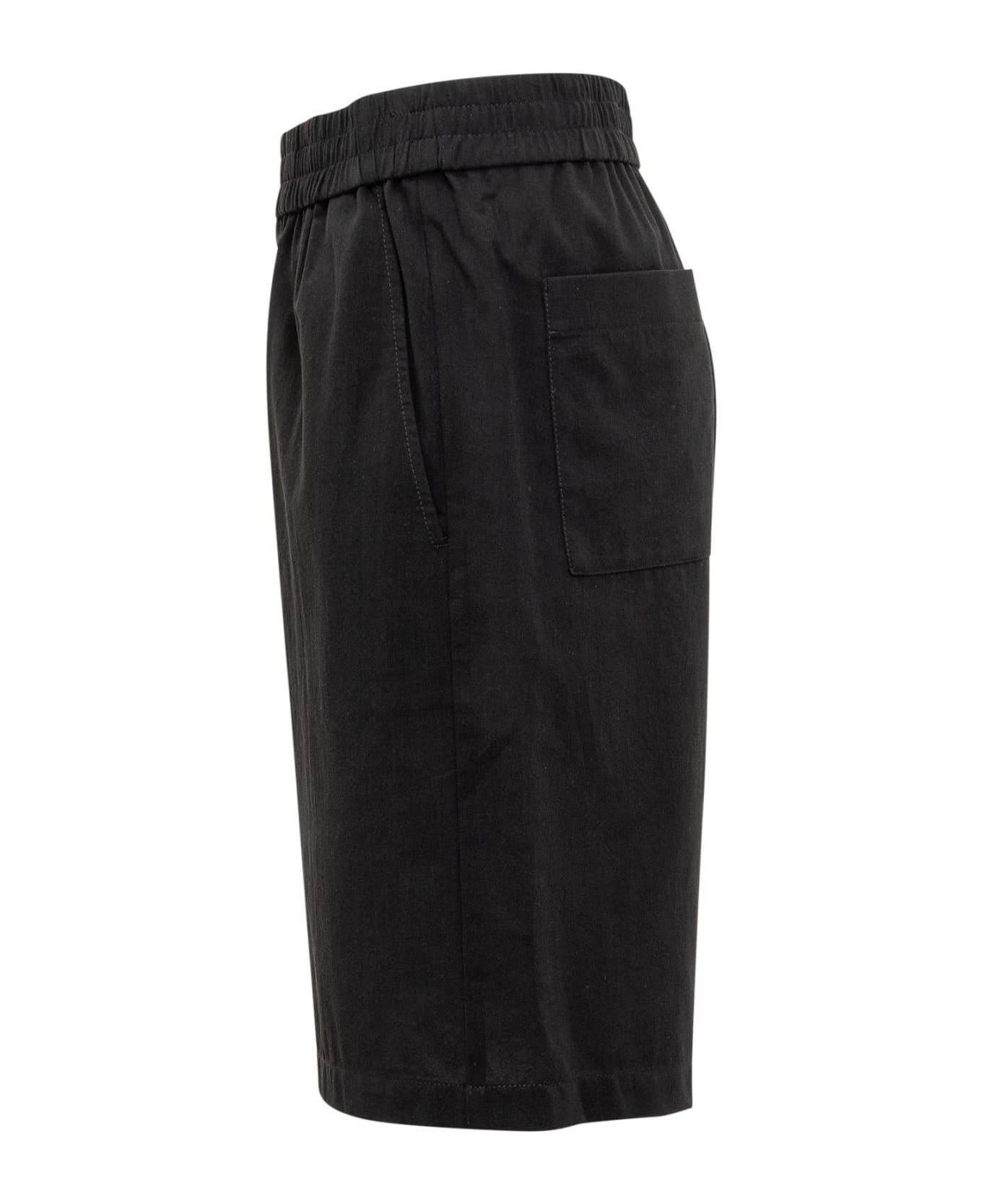Ami Alexandre Mattiussi Cotton Bermuda Shorts With Logo - BLACK ショートパンツ