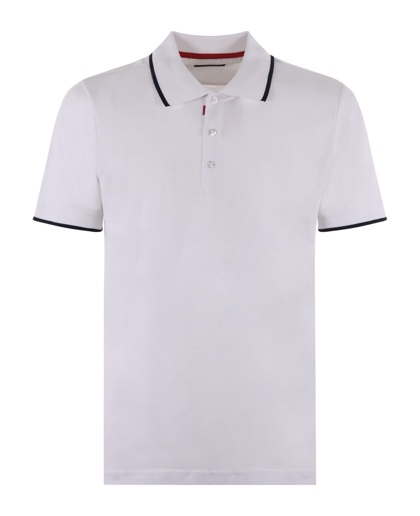 Fay Polo T-shirt In Cotton - Bianco