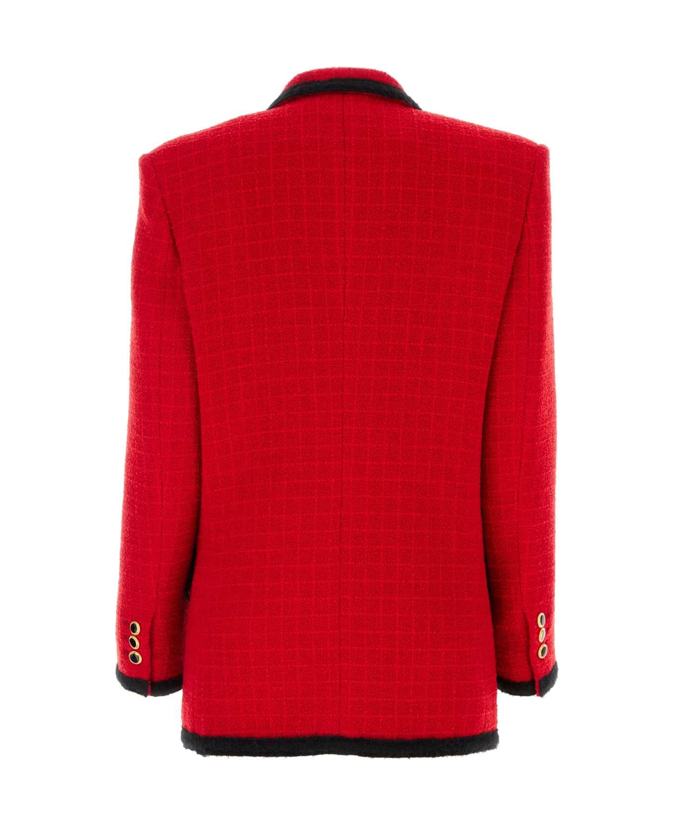 Alessandra Rich Red Tweed Jacket - RED