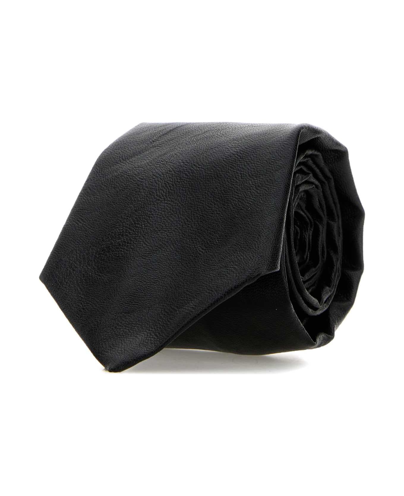 Our Legacy Tie - BLACK REAL FAKE LEATHER
