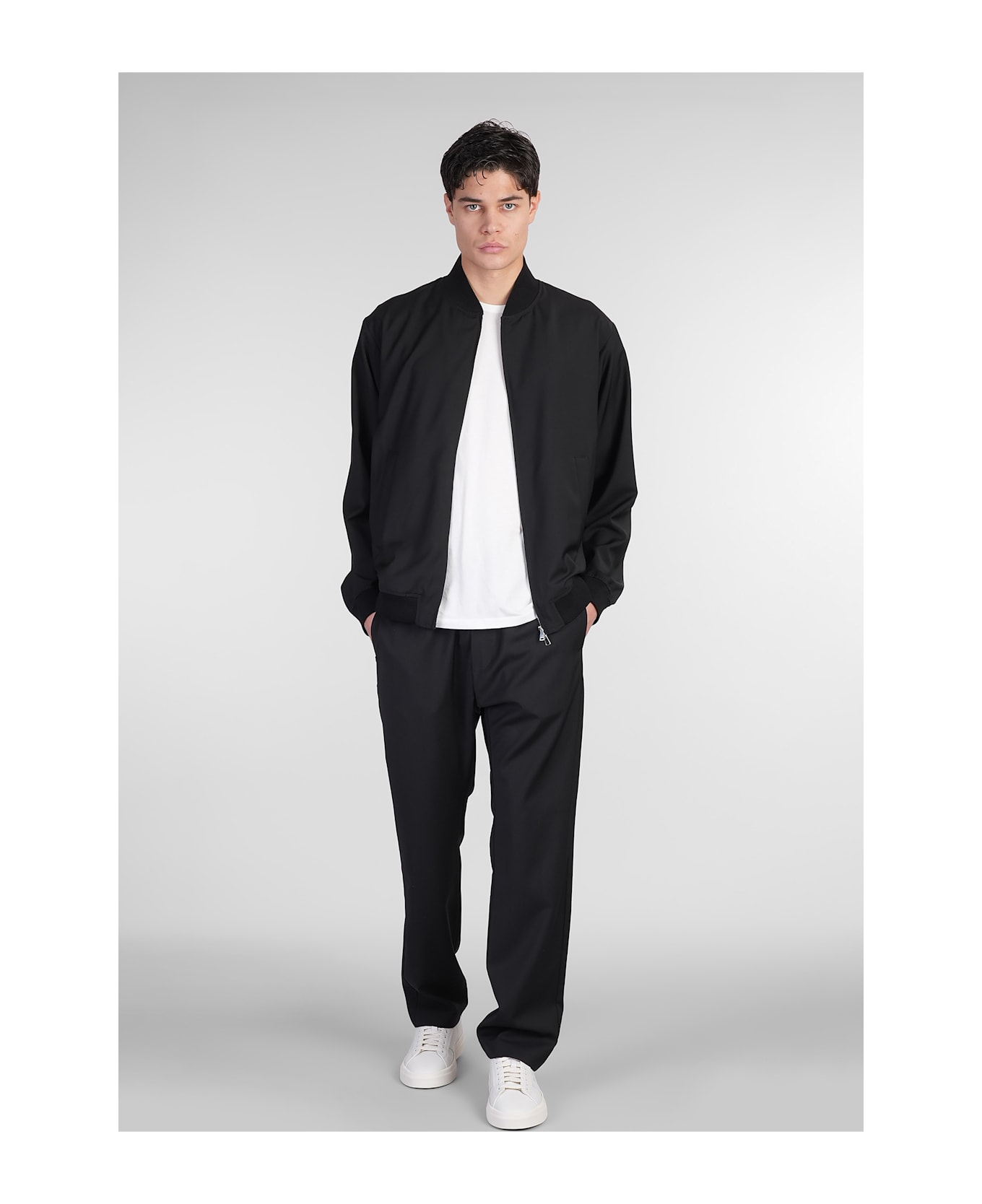 Barena Blus Bomber Jacket In Black Wool - black