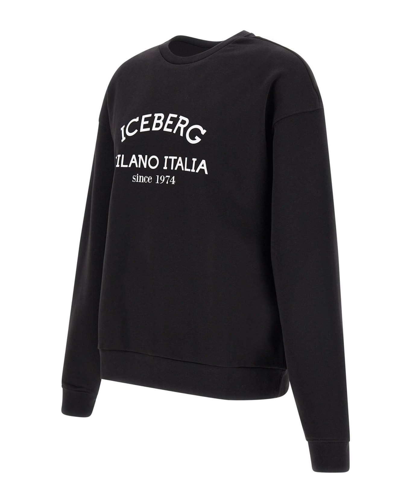 Iceberg Cotton Sweatshirt - BLACK