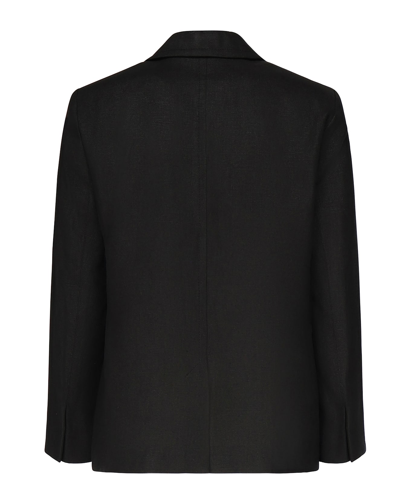 
S Max Mara Arrigo Jacket In Heavy Linen Canvas - Black