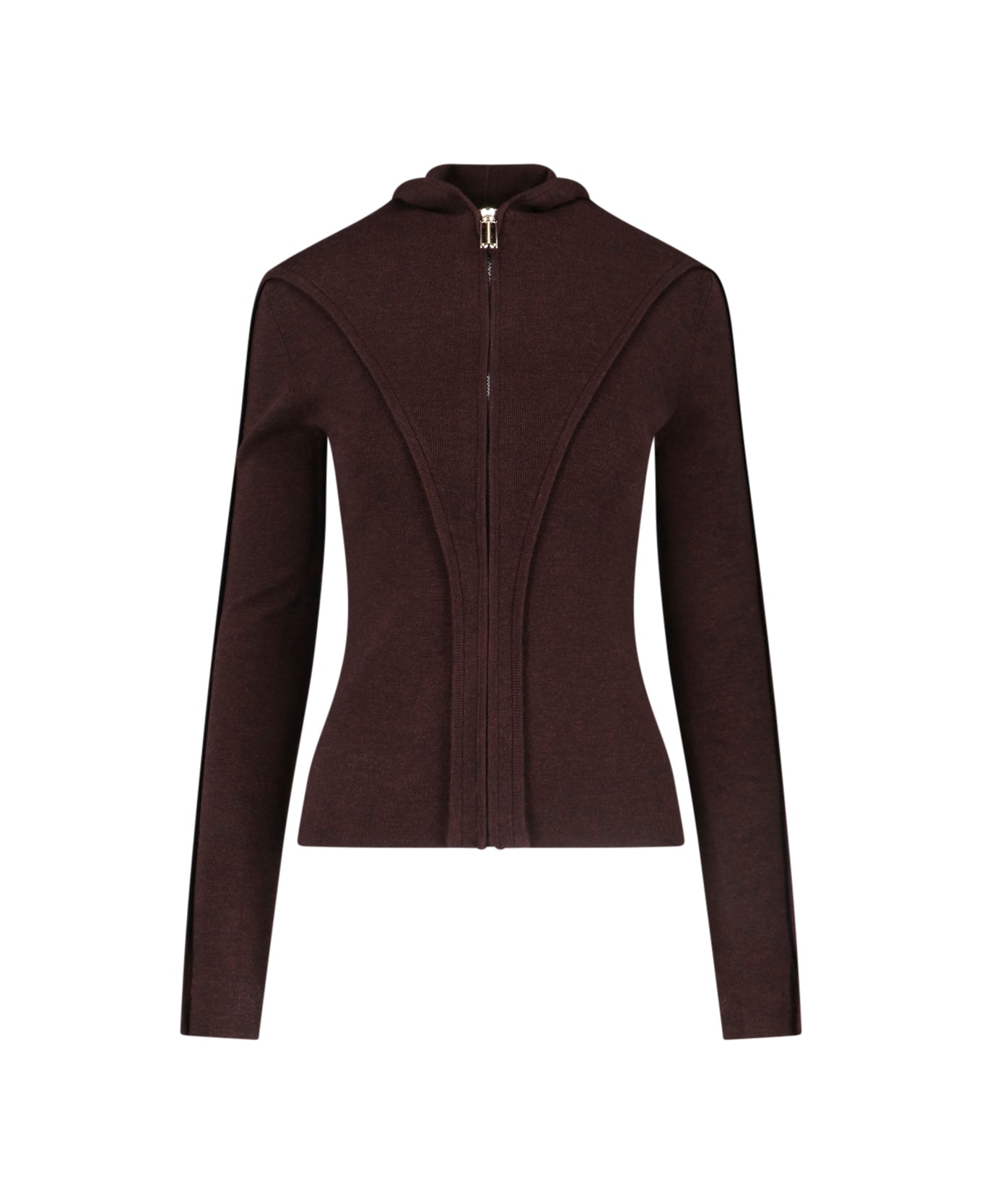 Victoria Beckham Logo Zip Sweatshirt - Brown