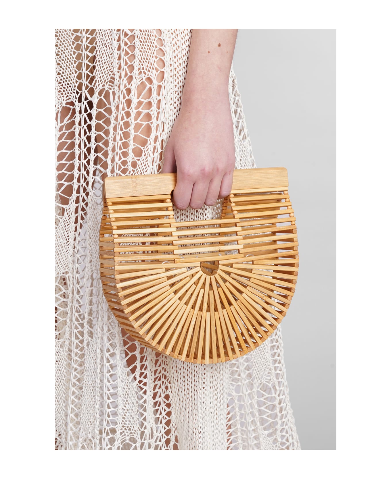 Cult Gaia Gaias Mini Ark Hand Bag In Beige Bamboo - beige