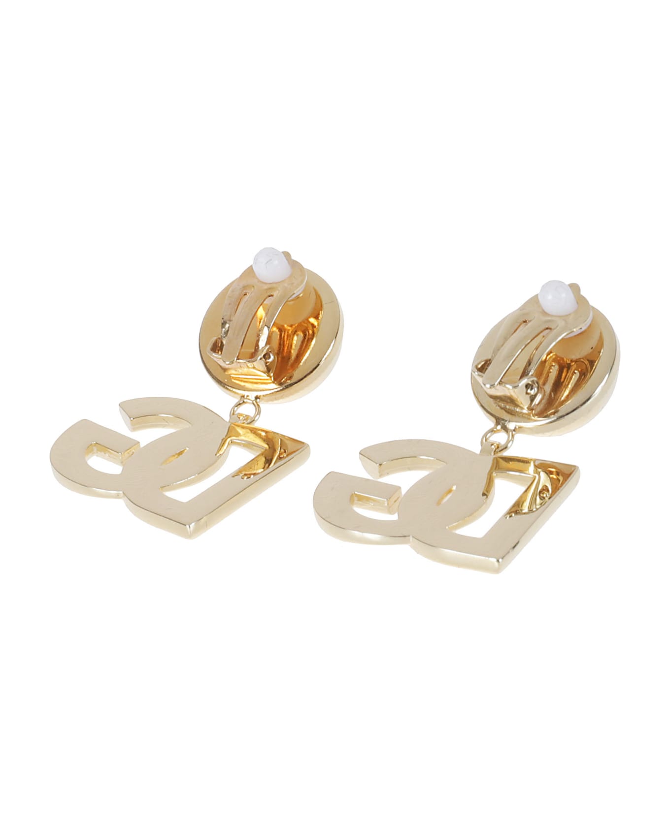 Dolce & Gabbana Logo Round Earrings - Gold