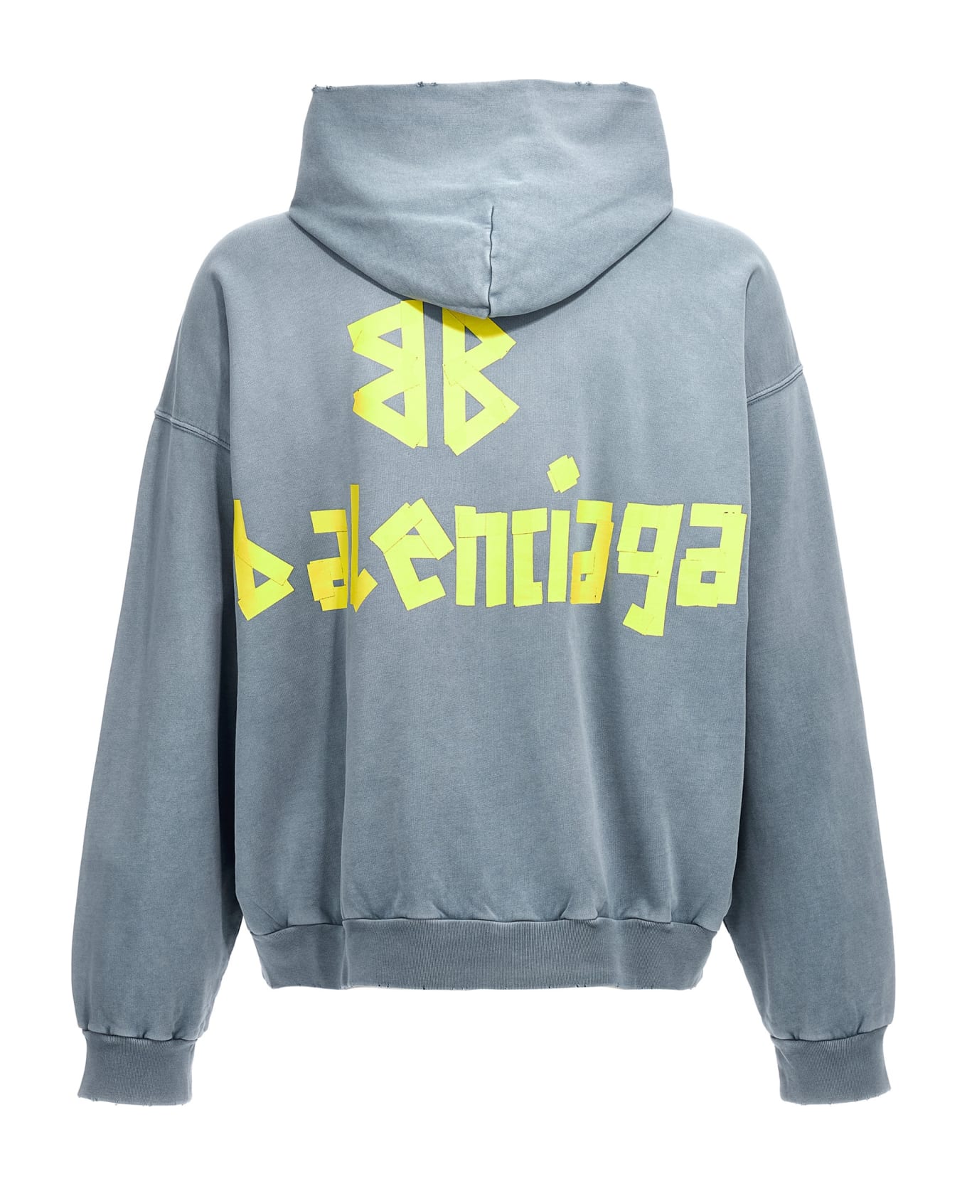 Balenciaga 'ripped Pocket Tape Type' Hoodie - Faded blue