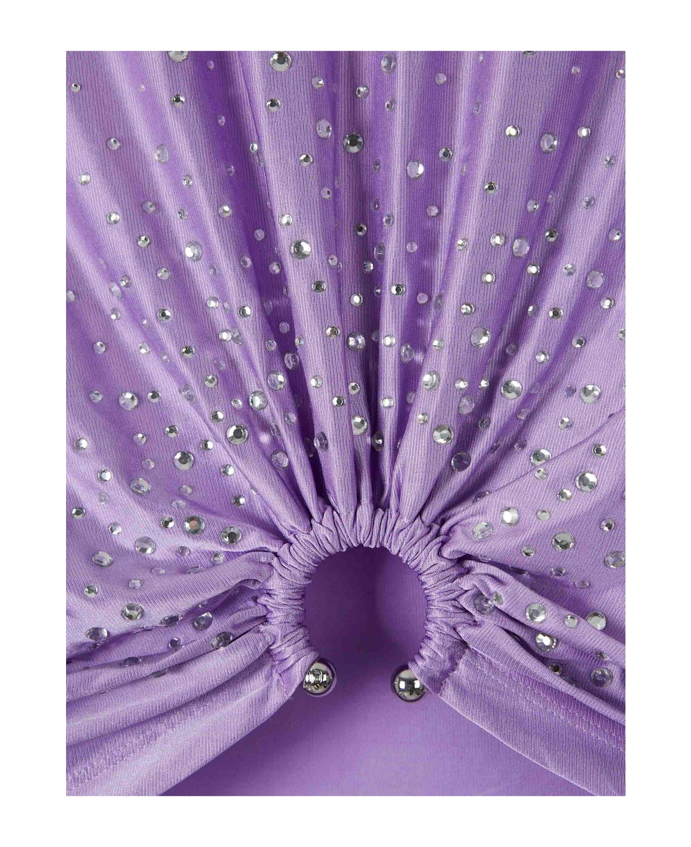 Paco Rabanne Piercing Embellished Cropped T-shirt - LILAC