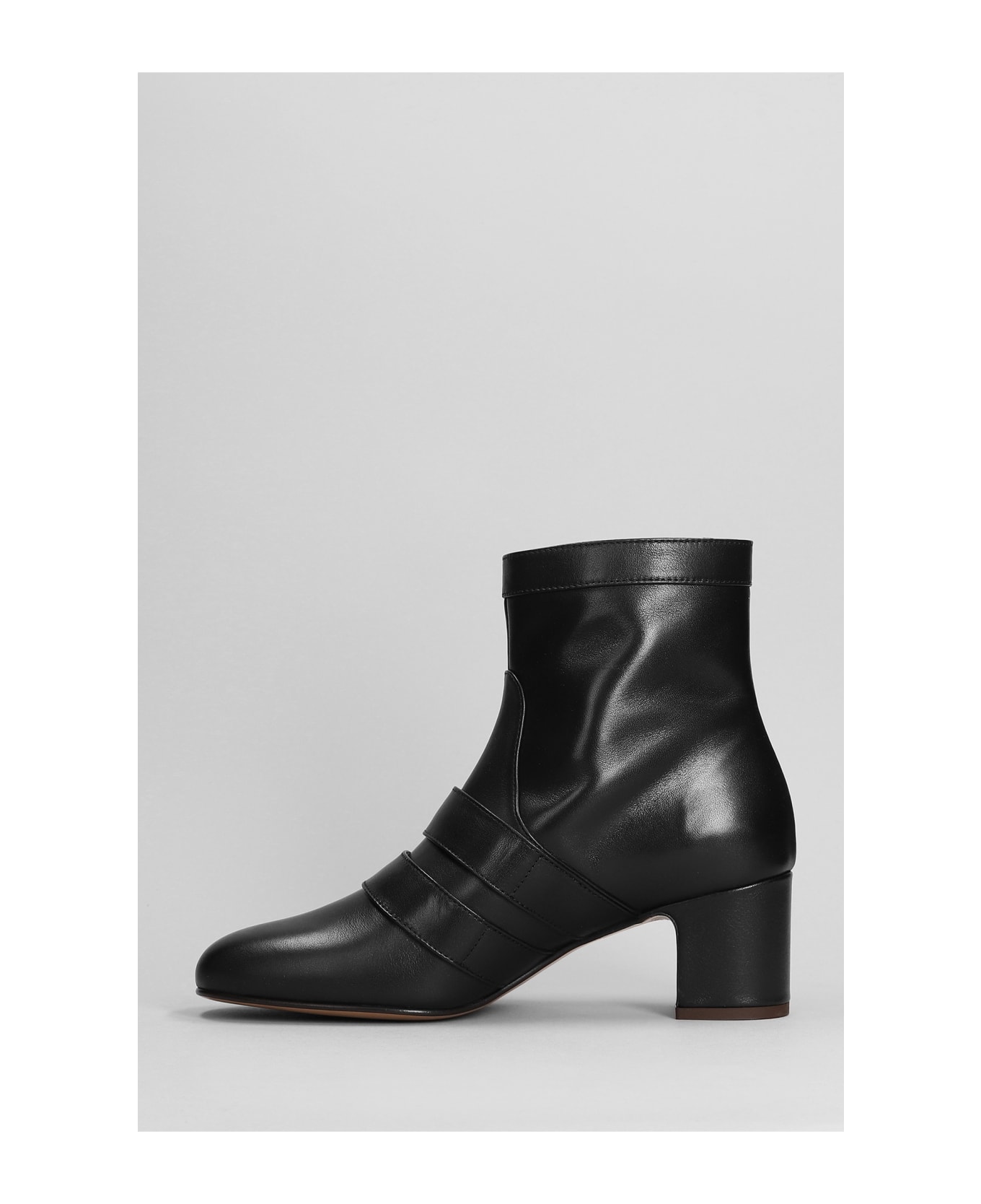 Relac High Heels Ankle Boots In Black Leather - black