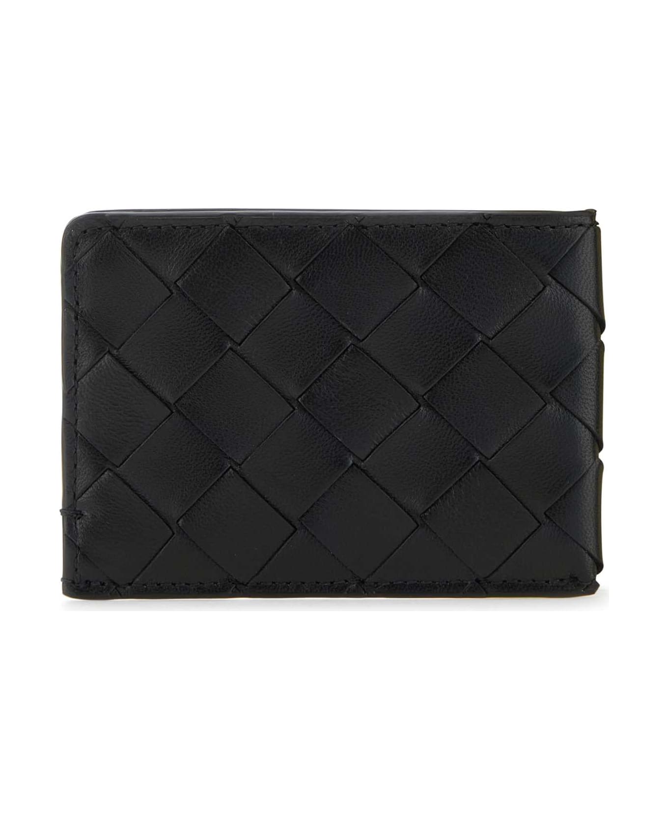 Bottega Veneta Black Leather Cardholder - BLACKGOLD 財布