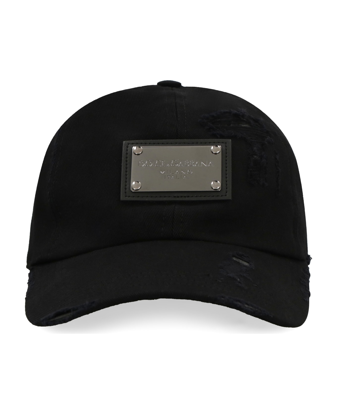 Dolce & Gabbana Baseball Cap With Logo Plaque - black 帽子