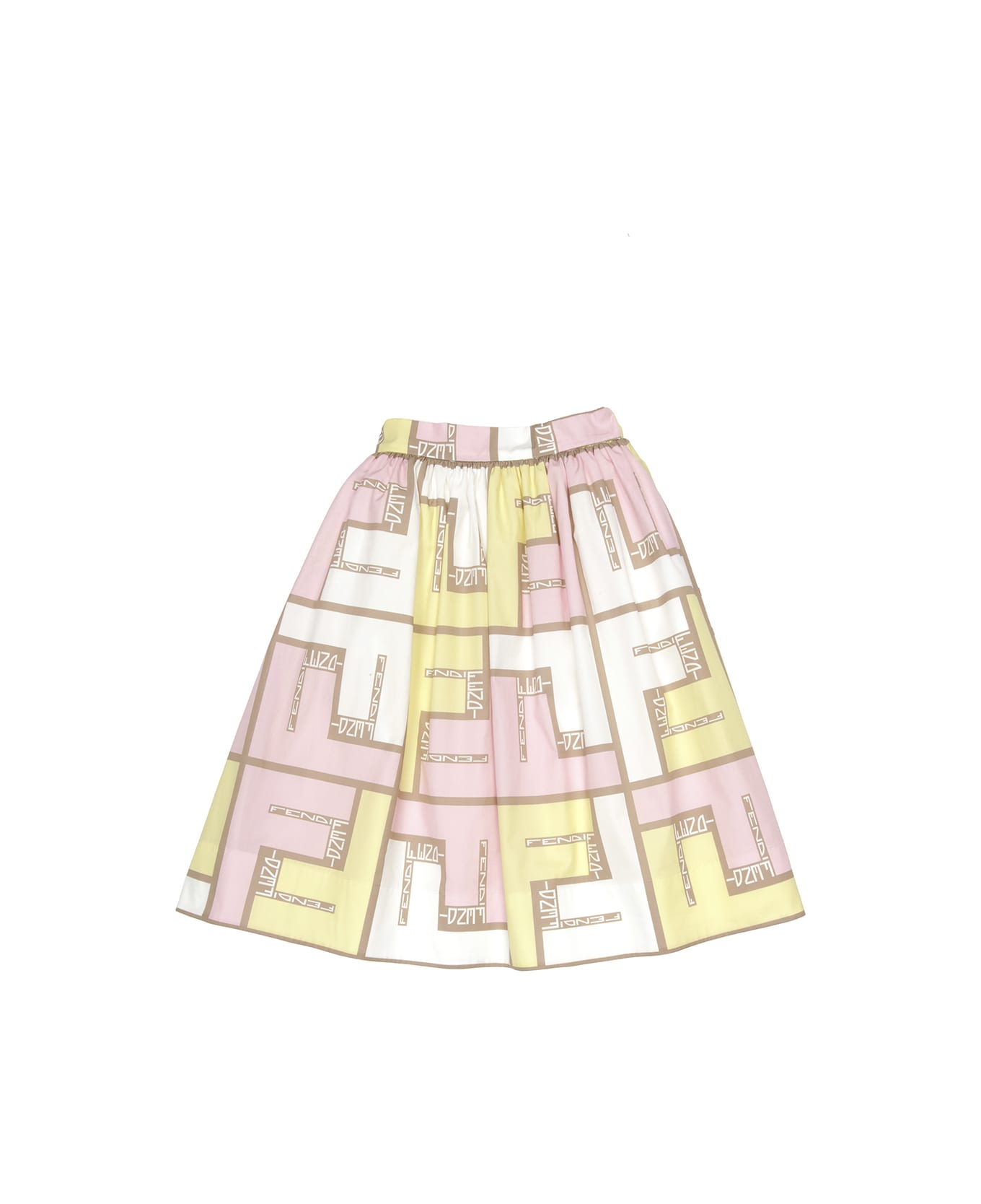 Fendi Macropuzzled Logoed Long Skirt - MultiColour