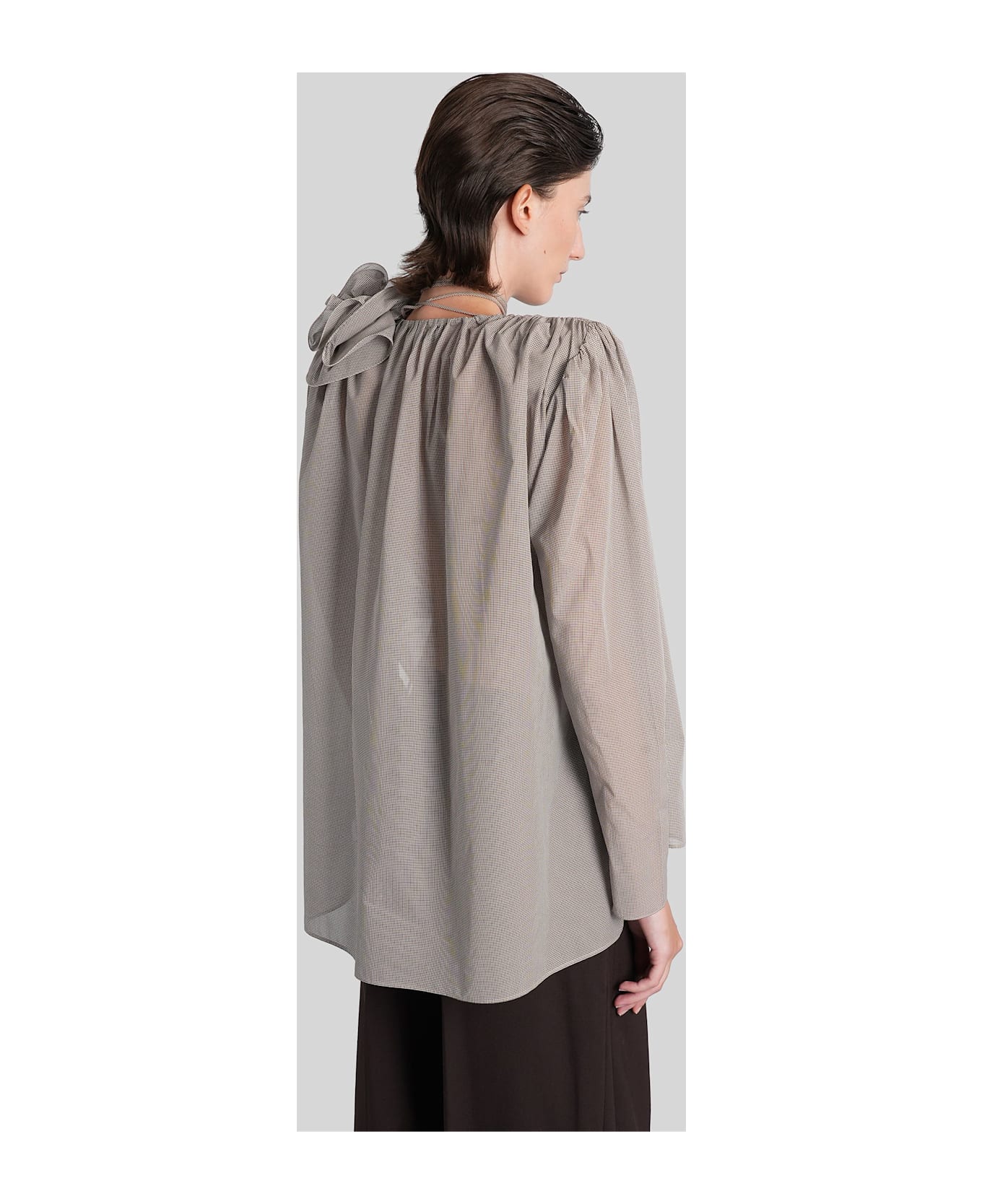 Magda Butrym Blouse 01 Blouse In Brown Silk - brown