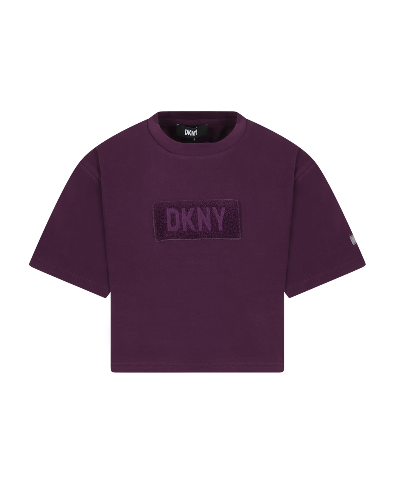 DKNY Purple T-shirt For Girl With Logo - Violet