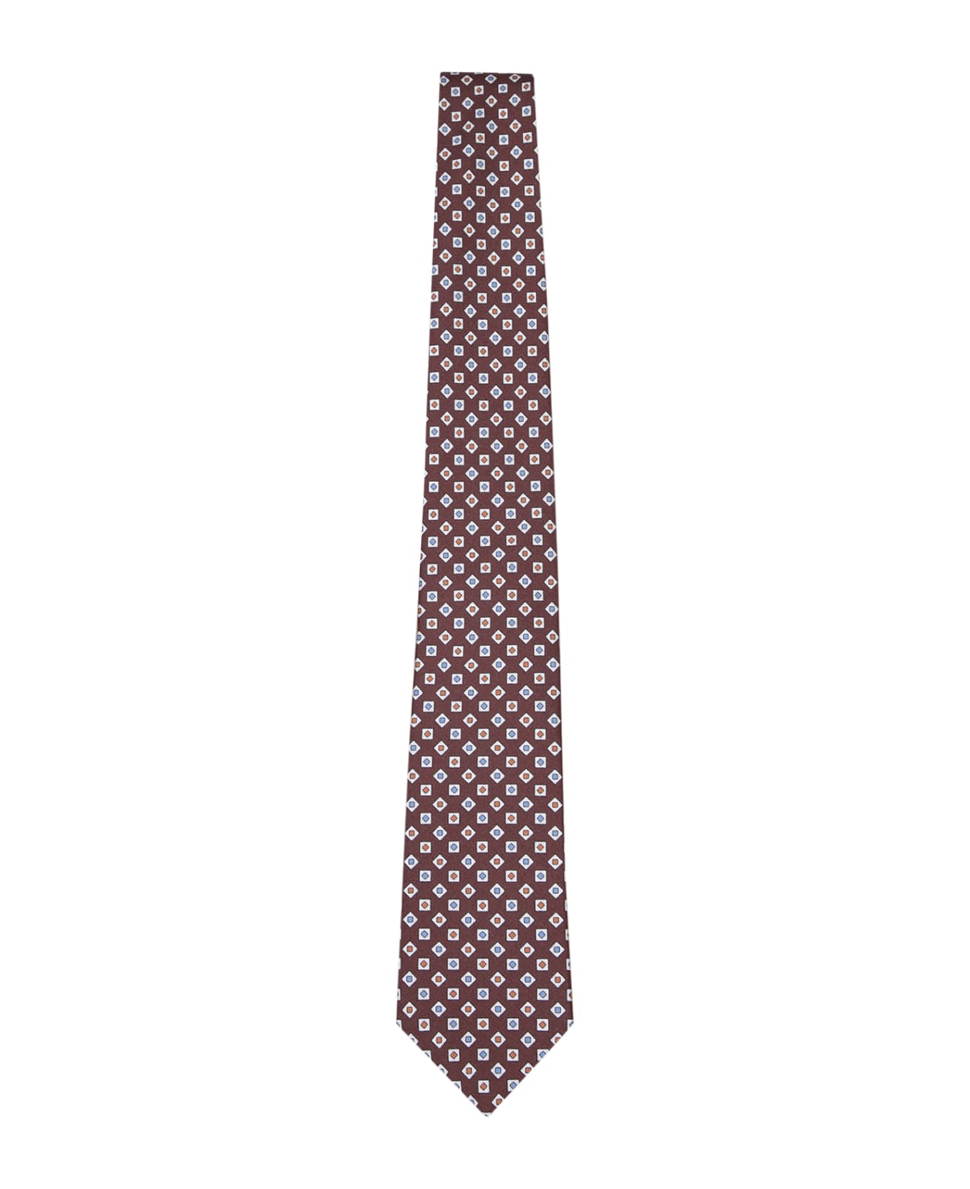 Canali Patterned Multicolor/brown Tie - Blue