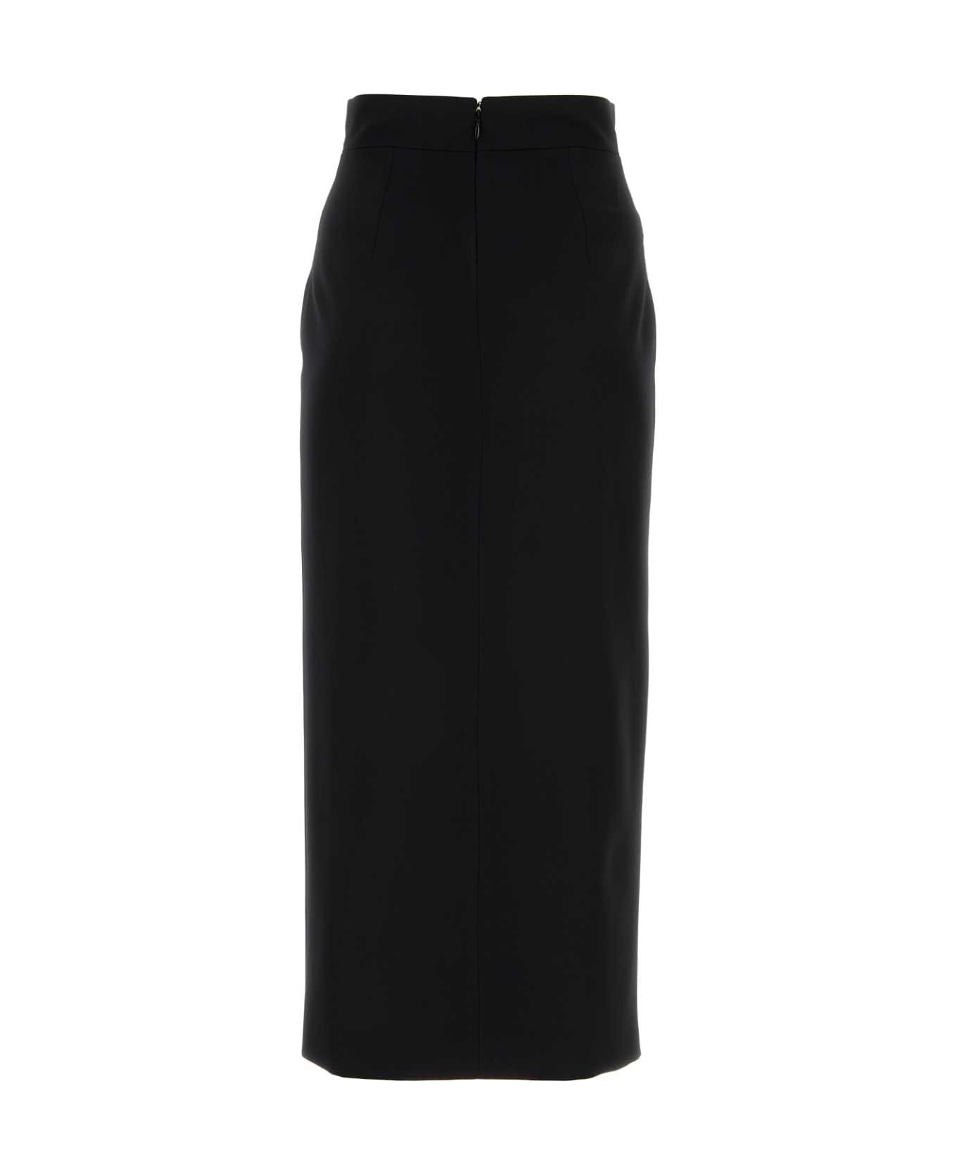 Alexander McQueen Black Twill Skirt - Black スカート