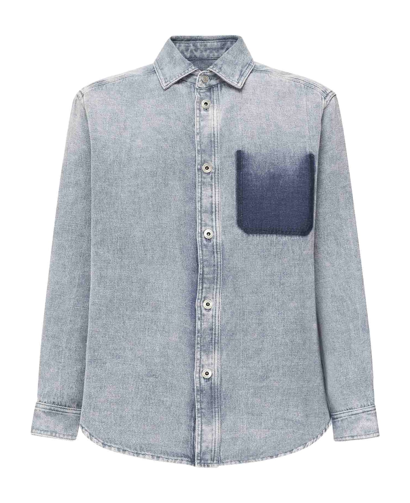 Loewe Cotton And Linen Shirt - GREY BLUE