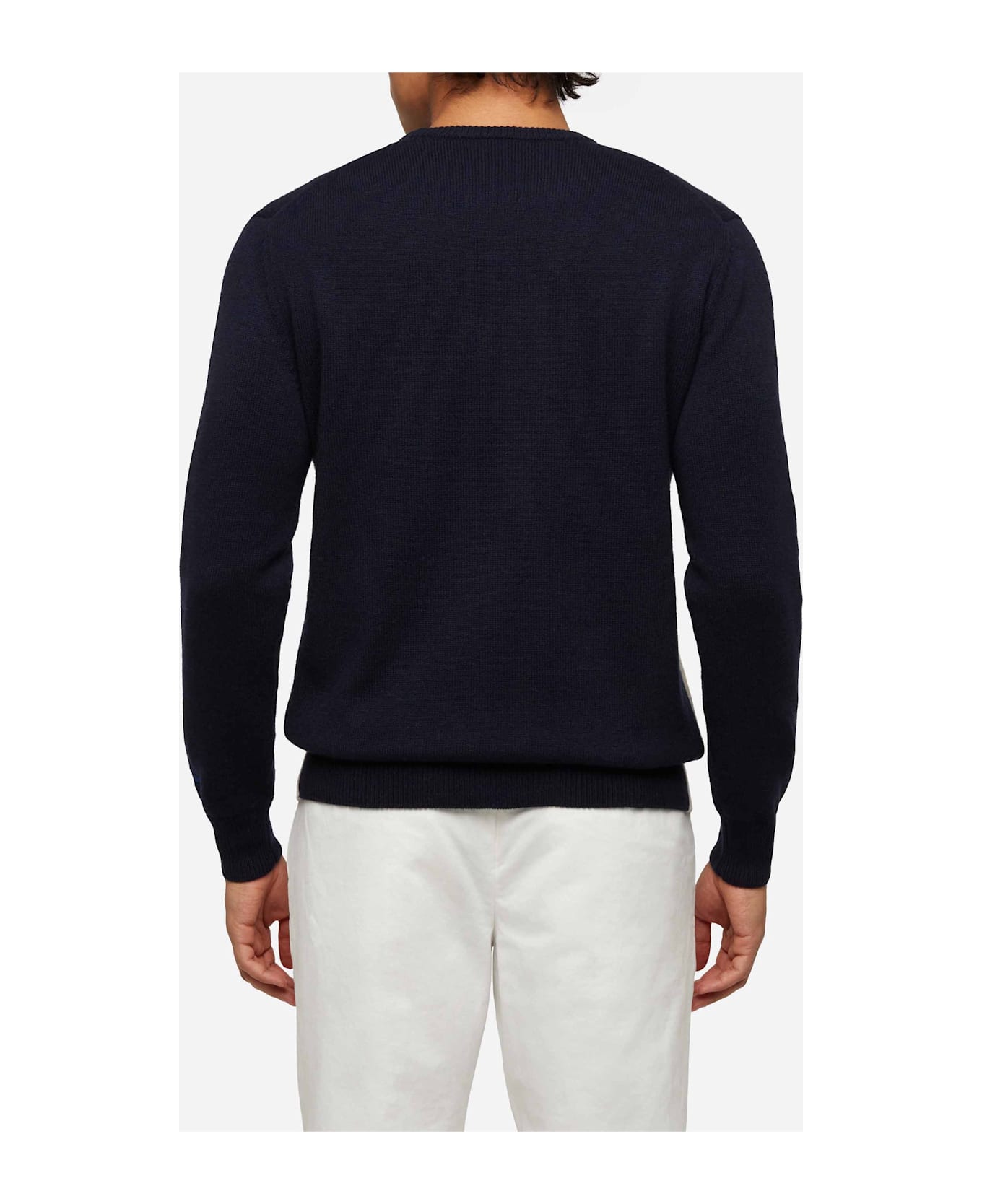 MC2 Saint Barth Sweater Heron With Courchevel Postcard Jacquard - BLUE