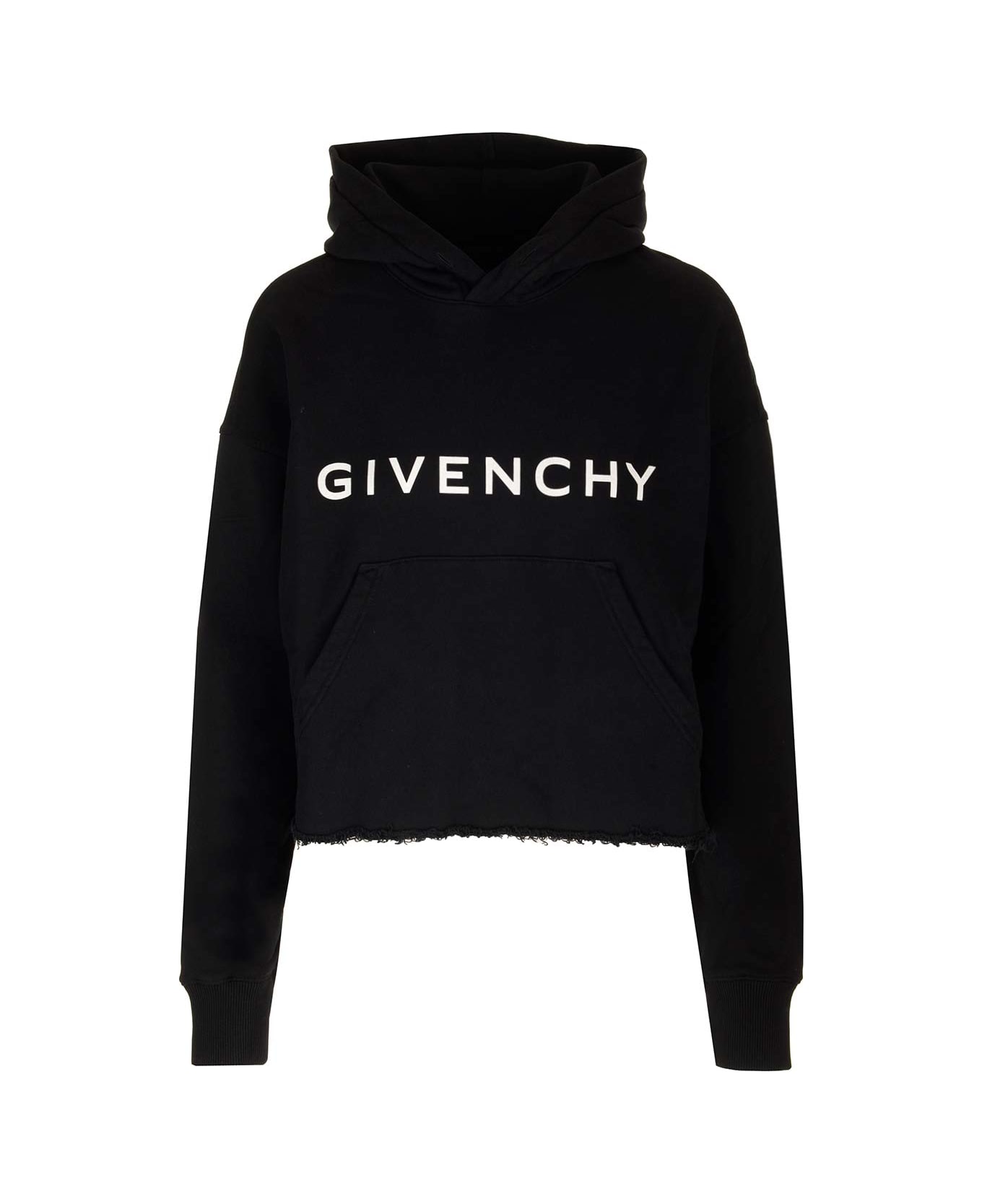 Givenchy Black Cropped Hoodie - Black