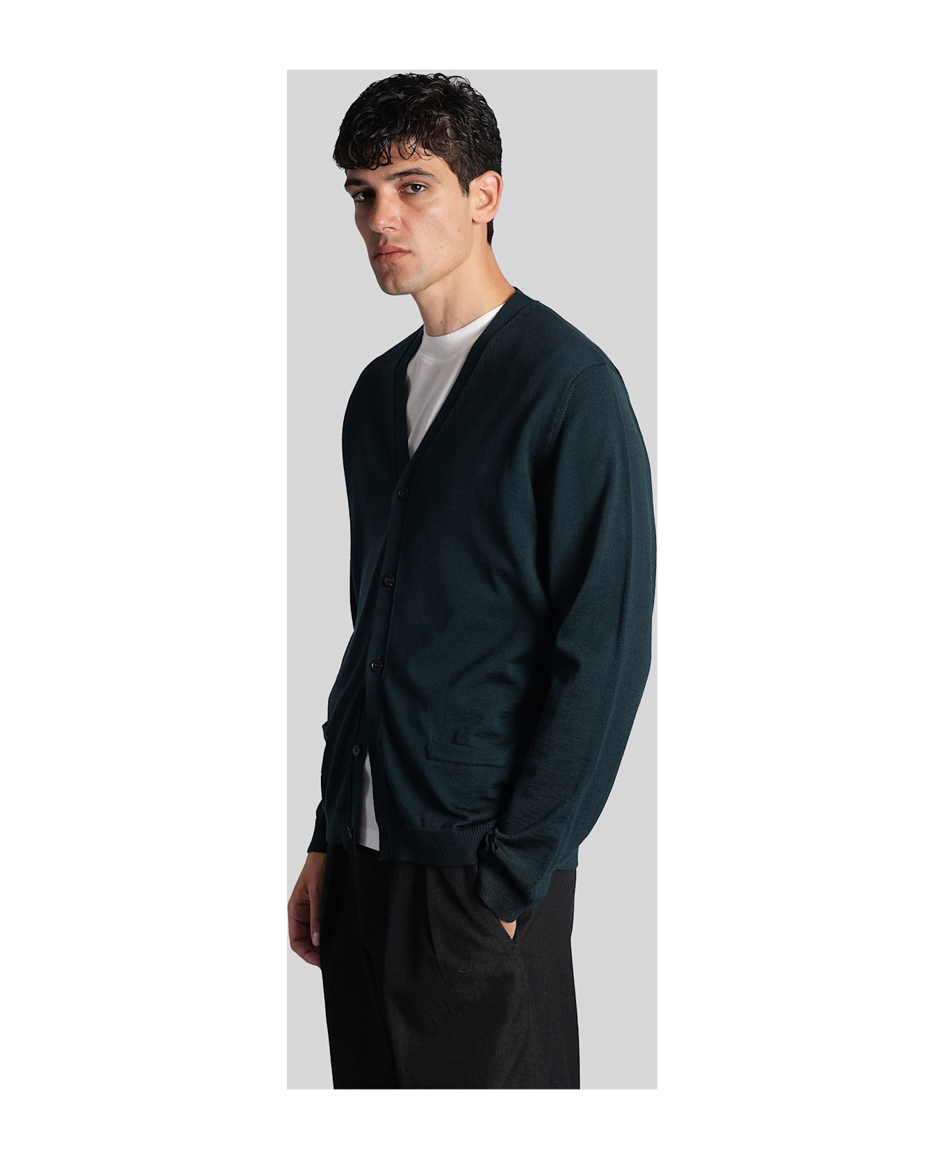 Roberto Collina Cardigan In Green Wool - green