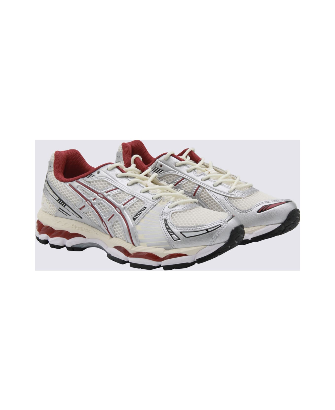 Asics Grey And Red Gel-kayano 12.1 Sneakers - CREAM/PURE SILVER