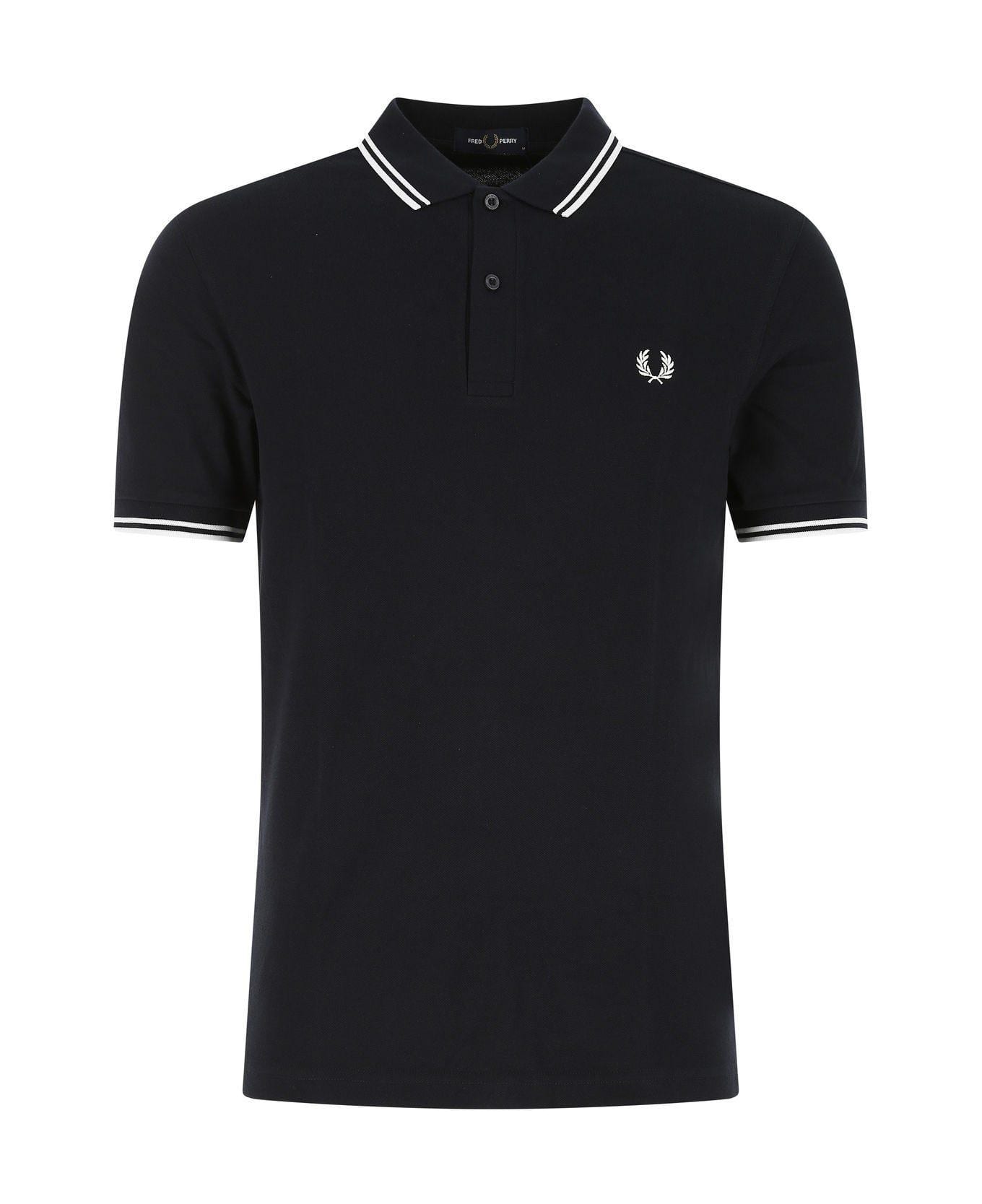 Fred Perry Midnight Blue Piquet Polo Shirt - Navy White