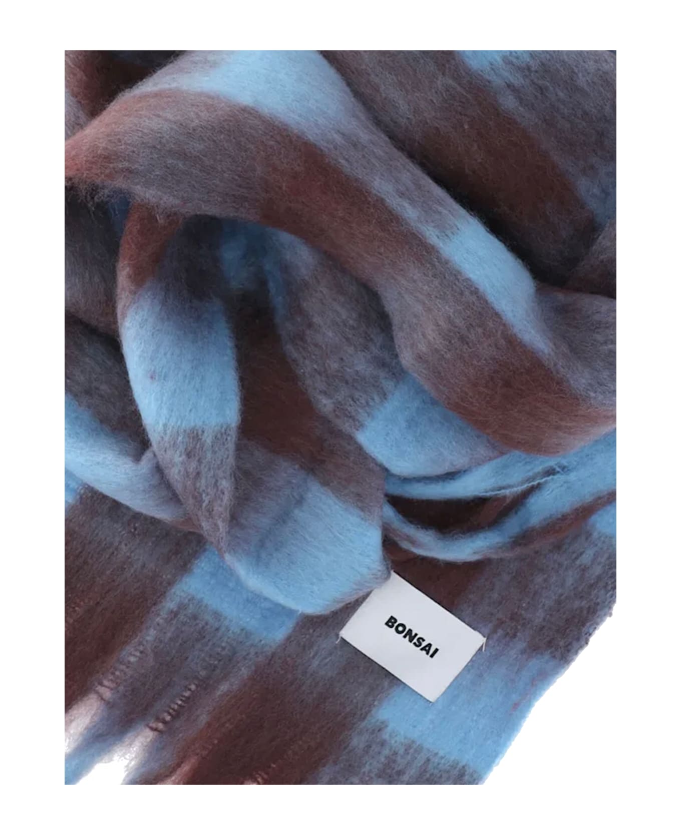 Bonsai Check Scarf With Logo - MultiColour