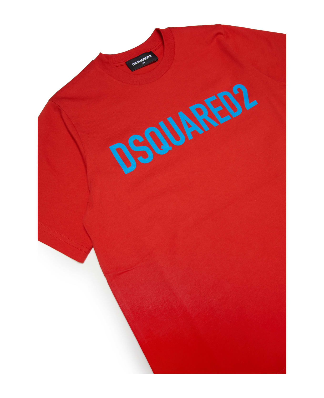 Dsquared2 D2t857u Slouch Fit-eco T-shirt Dsquared Red Organic Cotton T-shirt With Logo - Rosso