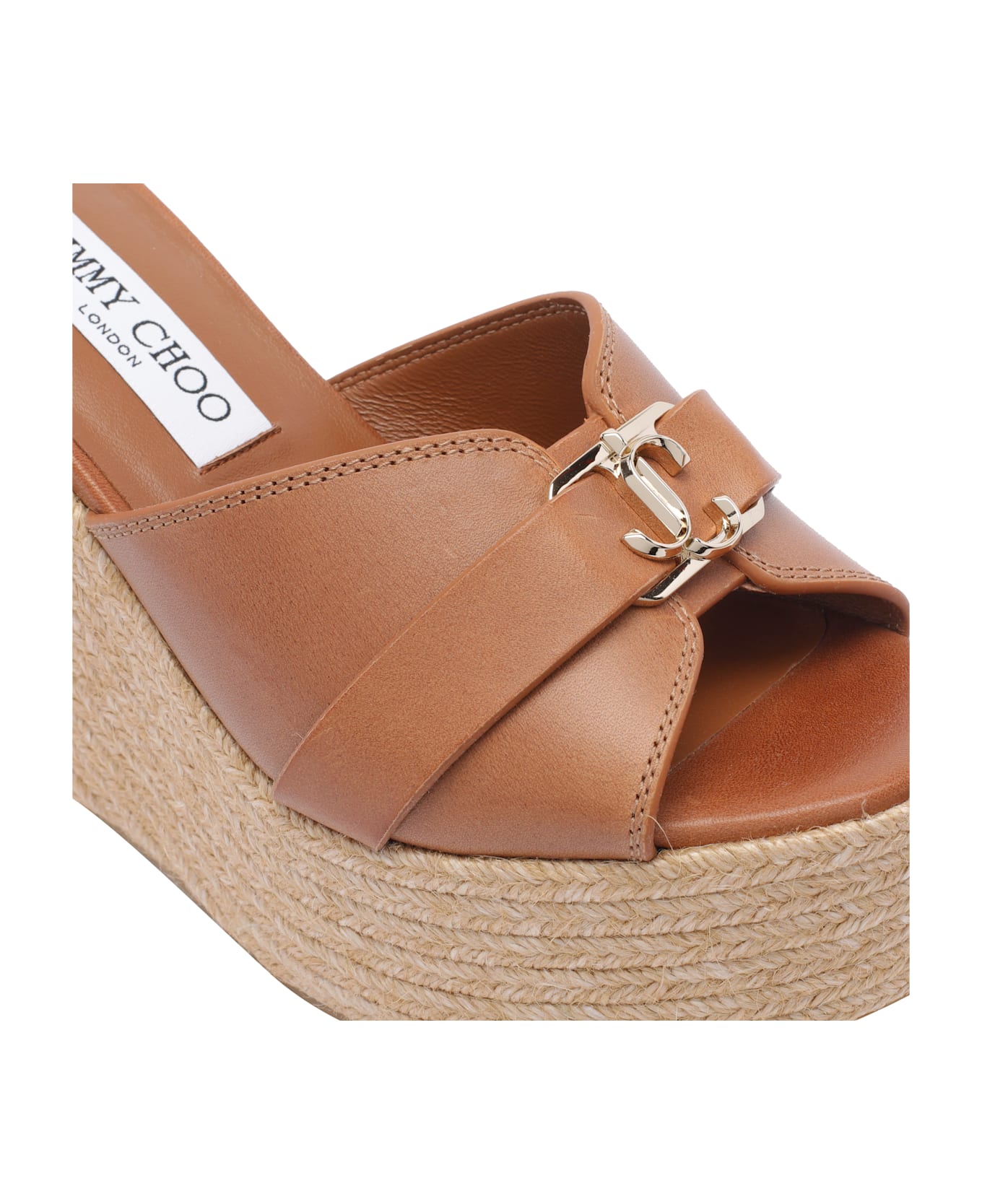 Jimmy Choo Leda Wedge Sandals - Brown