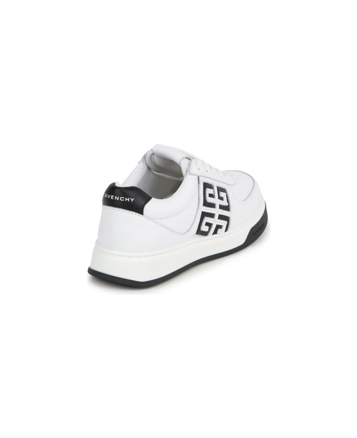 Givenchy G4 Sneakers In White And Black Leather - White