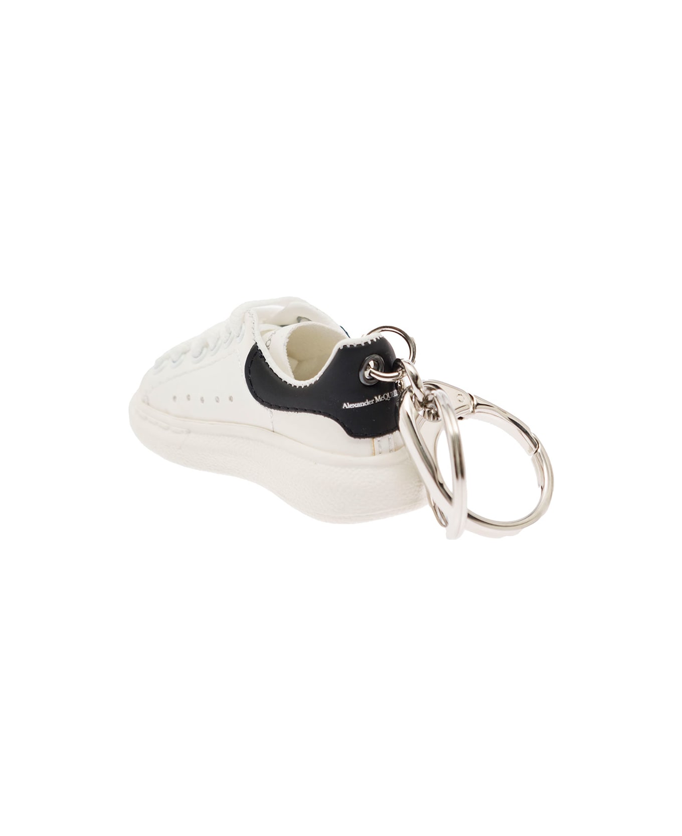 Alexander McQueen White And Silver Chunky Sole Sneaker Keyring - White