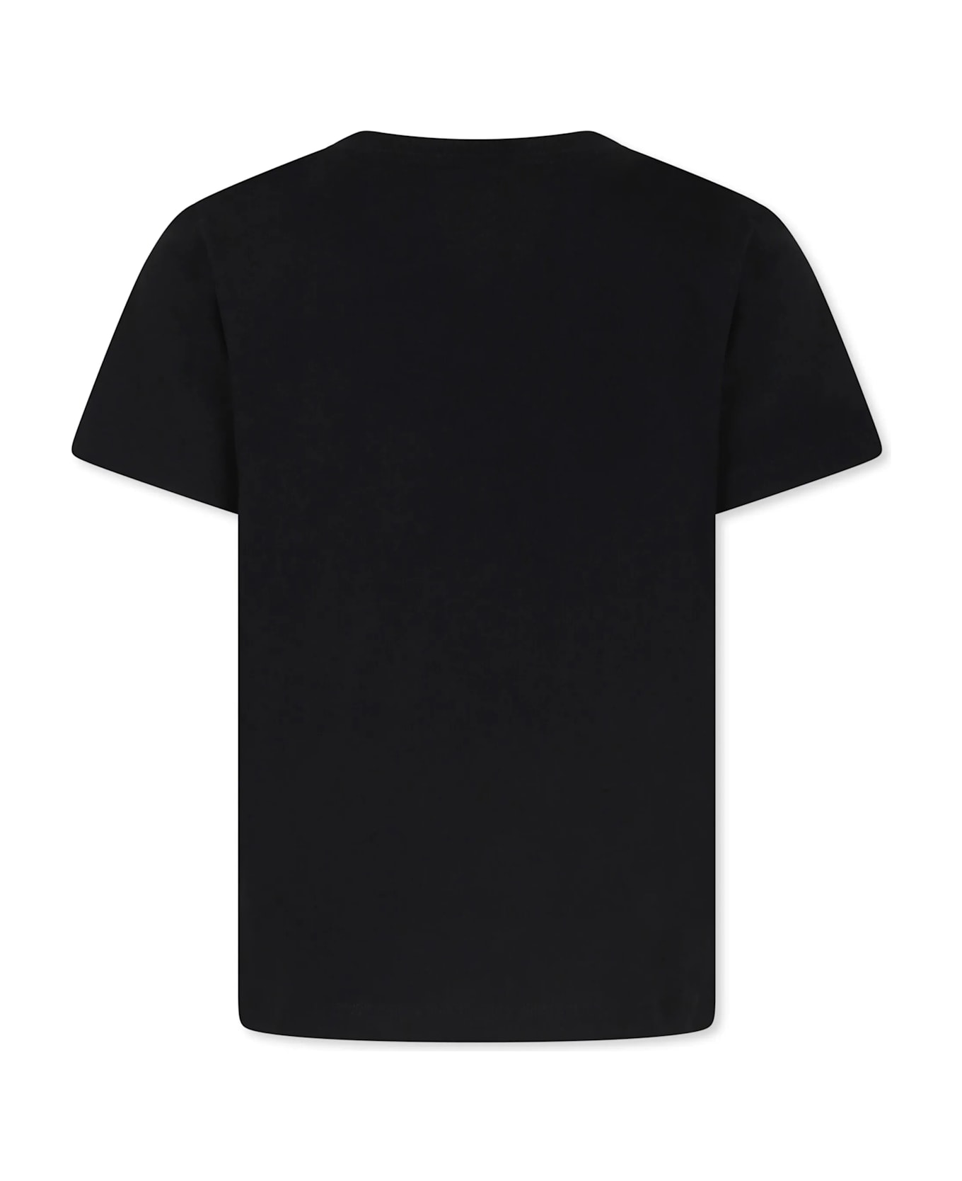 Balmain Black T-shirt With Silver Buttons And Logo - Black