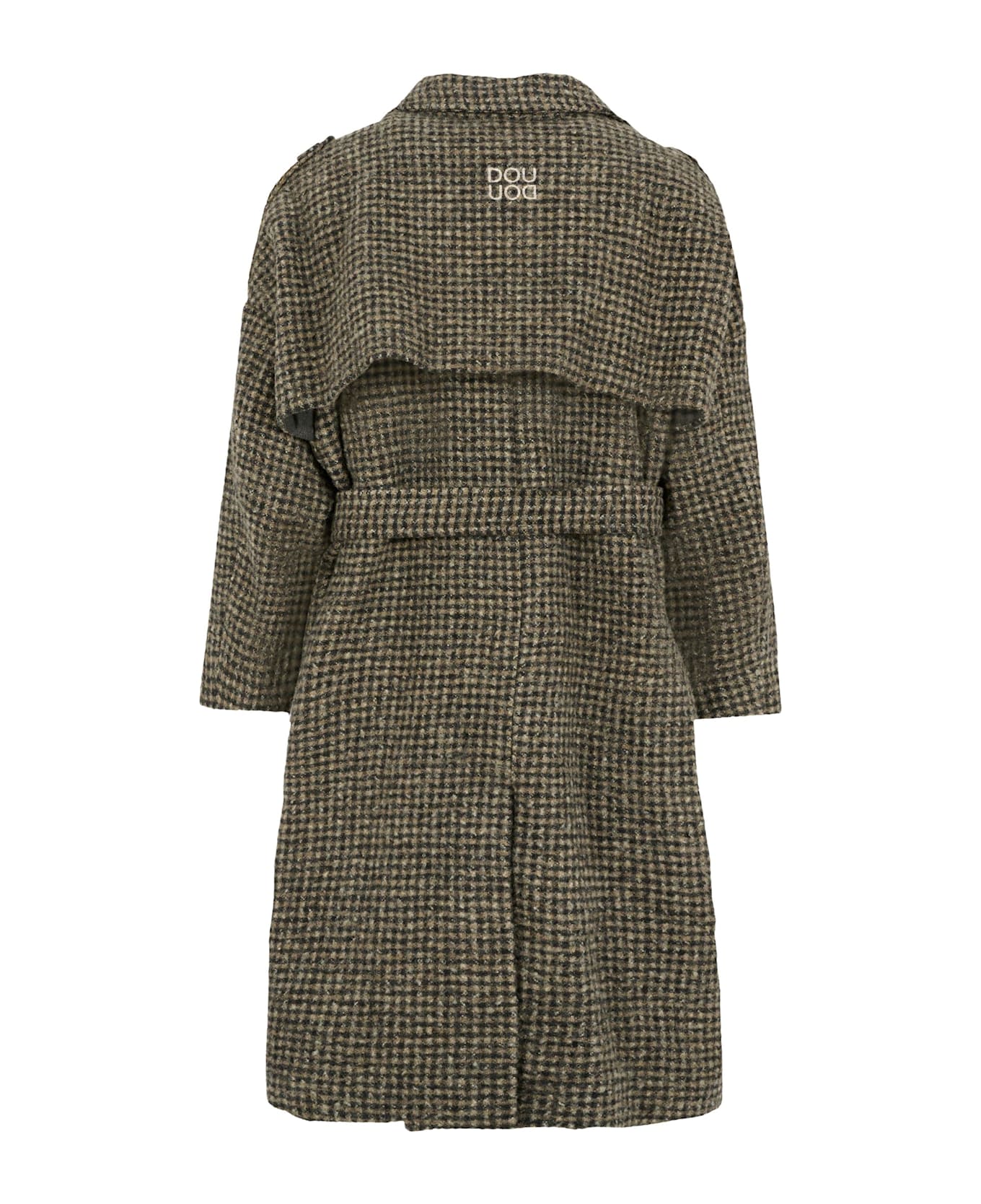 Douuod Oversized Brown Coat For Girl With Logo - Grey