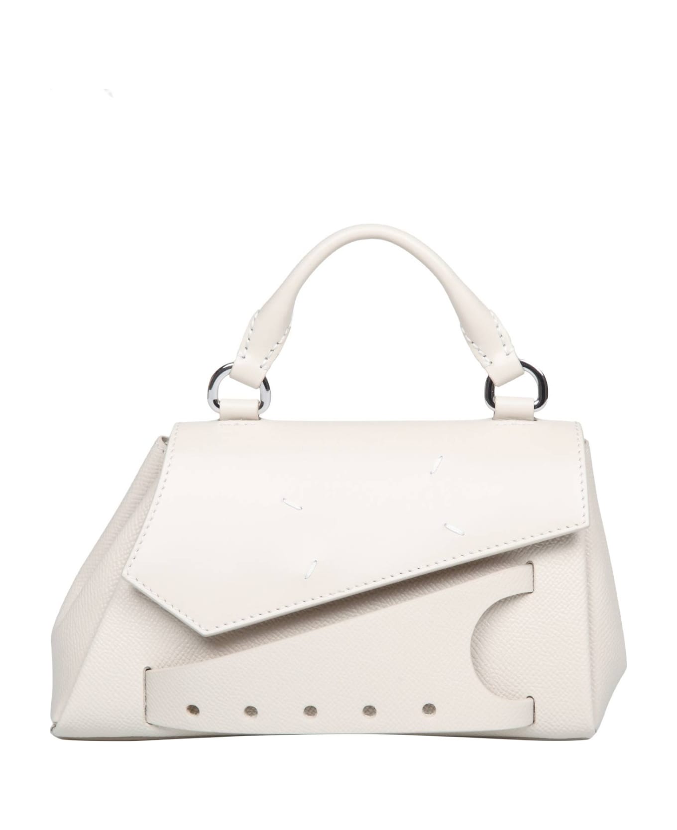 Maison Margiela Snatched Asymmetric Mini Handbag - WHITE