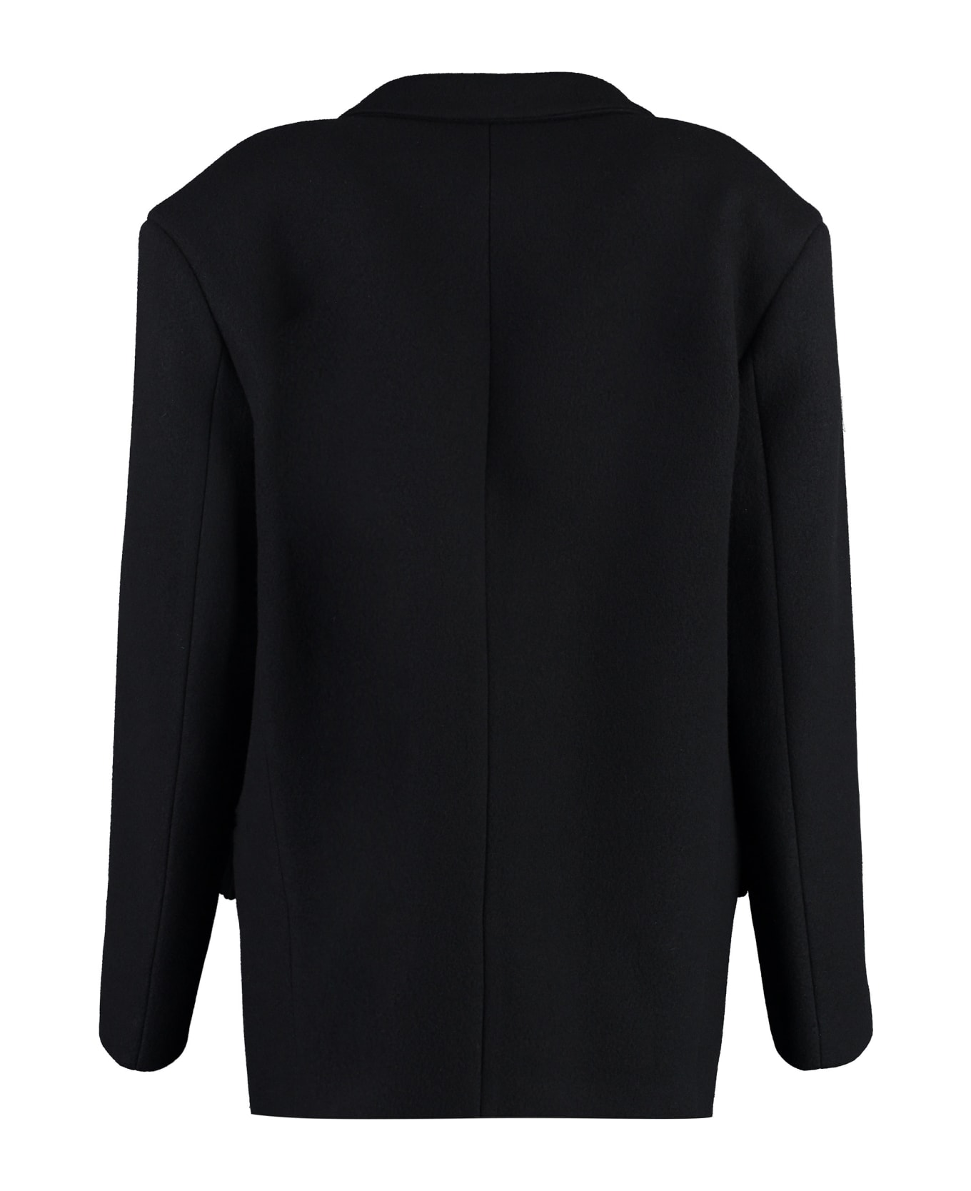 The Attico Glen Short Wool Coat - black