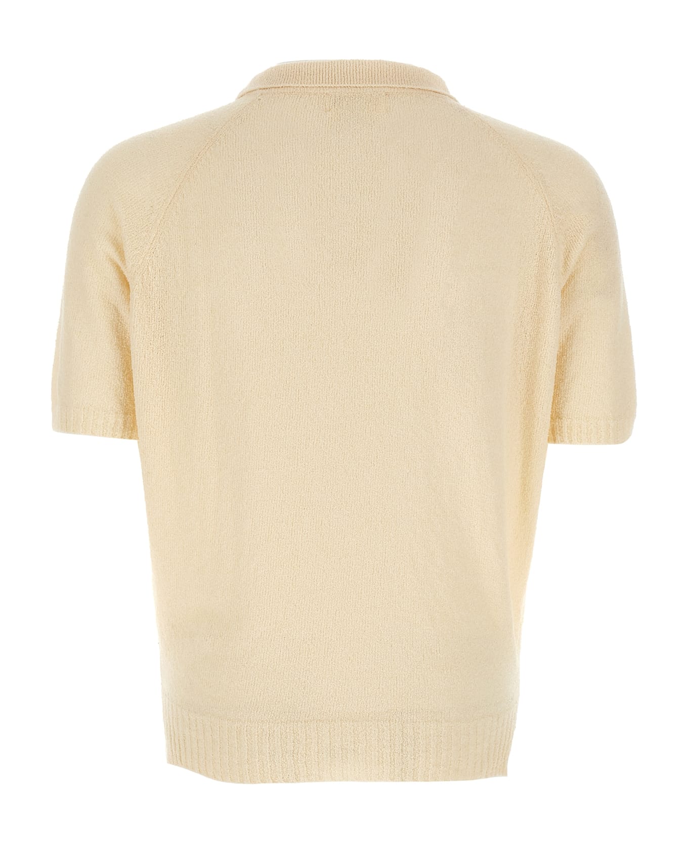 Ma
ry
ya Bouclé Polo Shirt - White