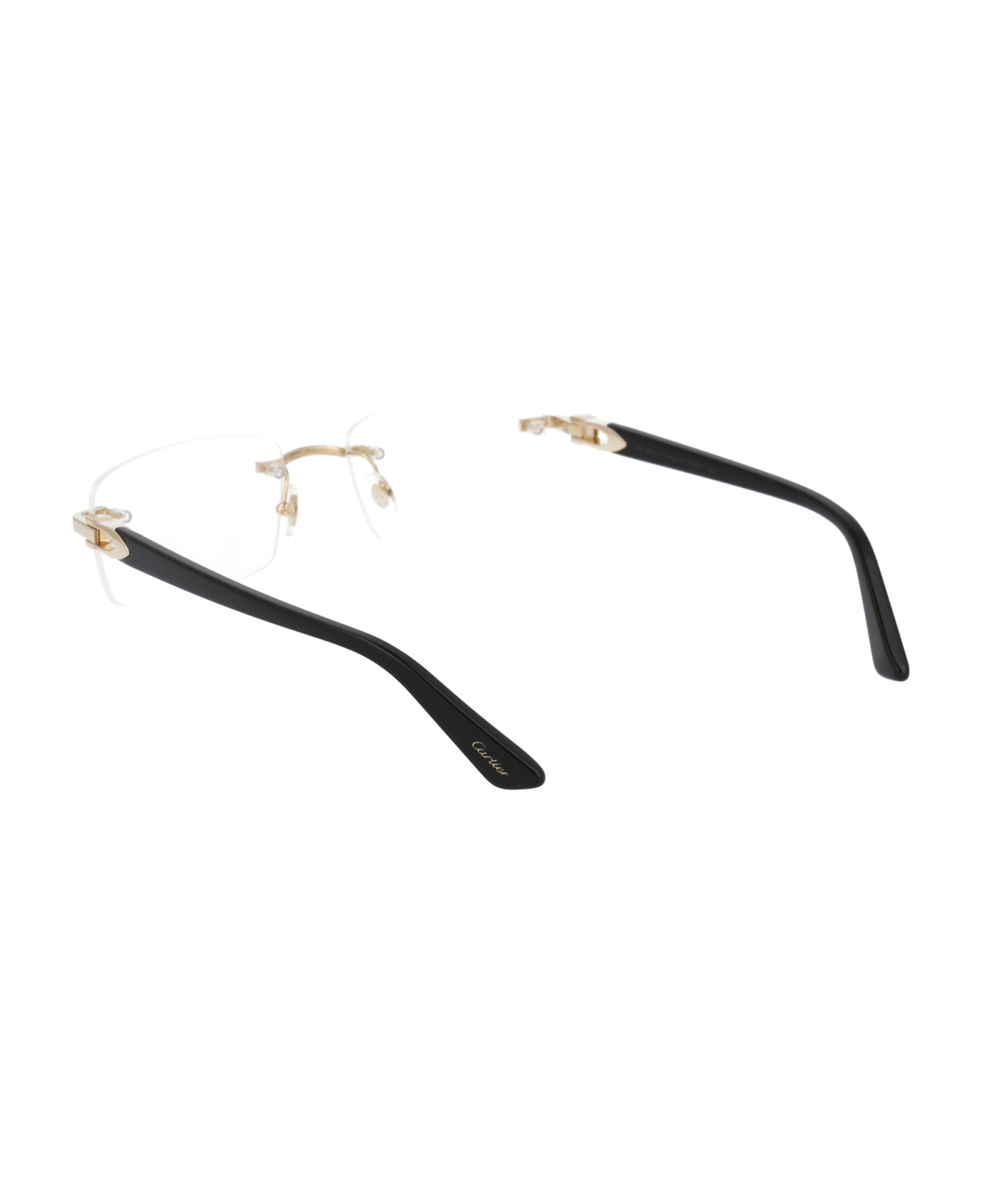 Cartier Eyewear Ct0287o Glasses - 001 GOLD BLACK TRANSPARENT