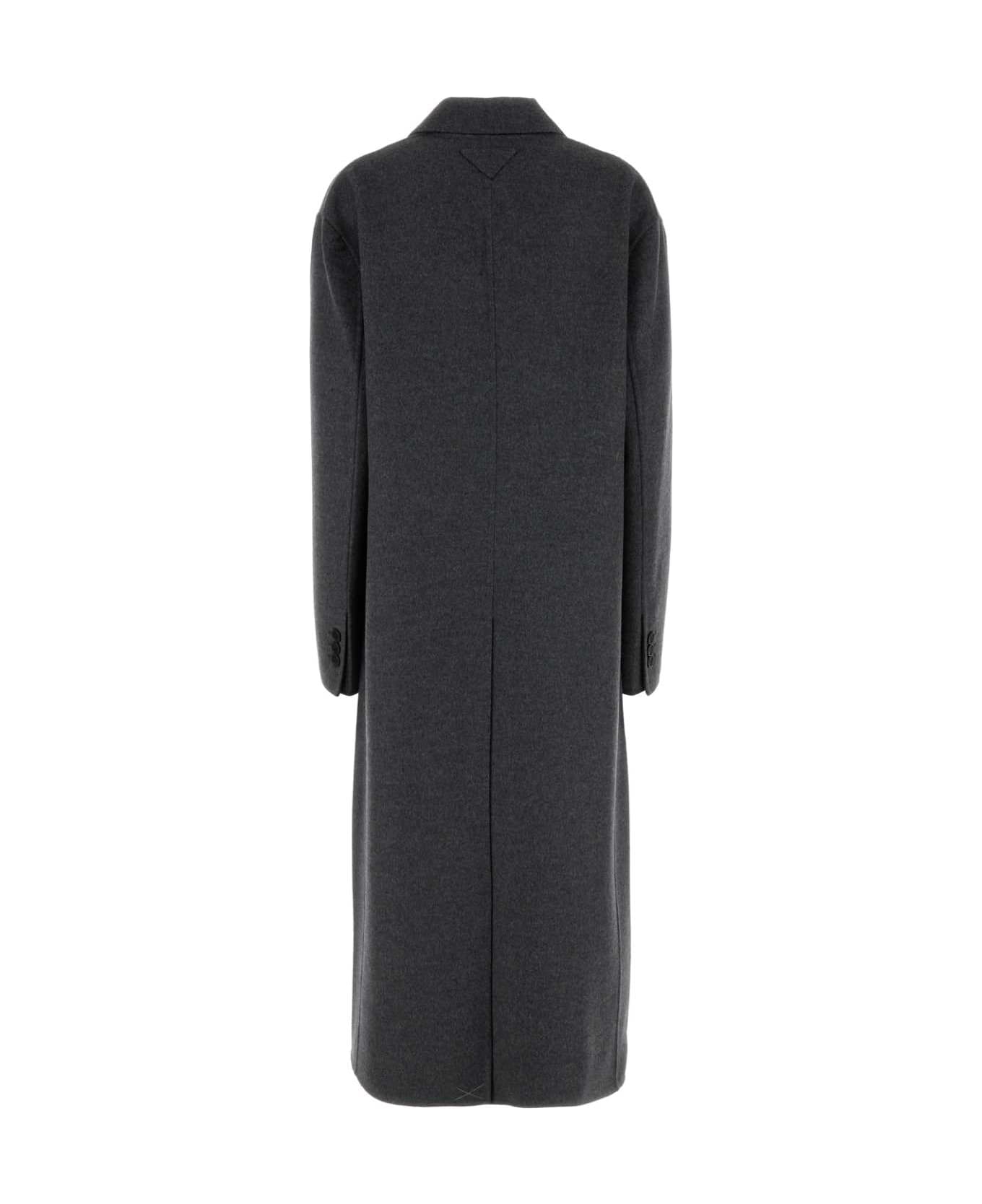 Prada Dark Grey Wool Blend Coat - ARDESIA