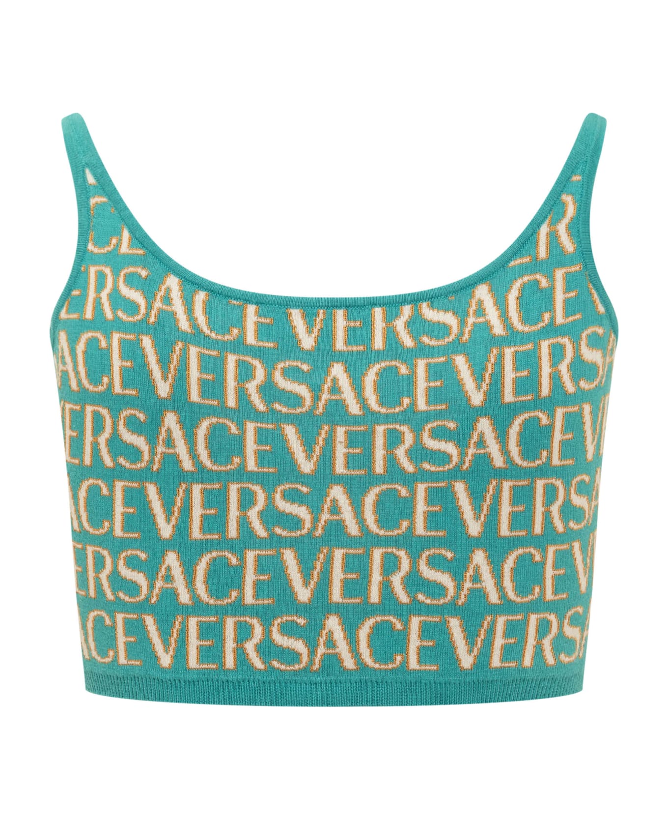 Versace Knitted Top - TURQUOISE-AZZURRO