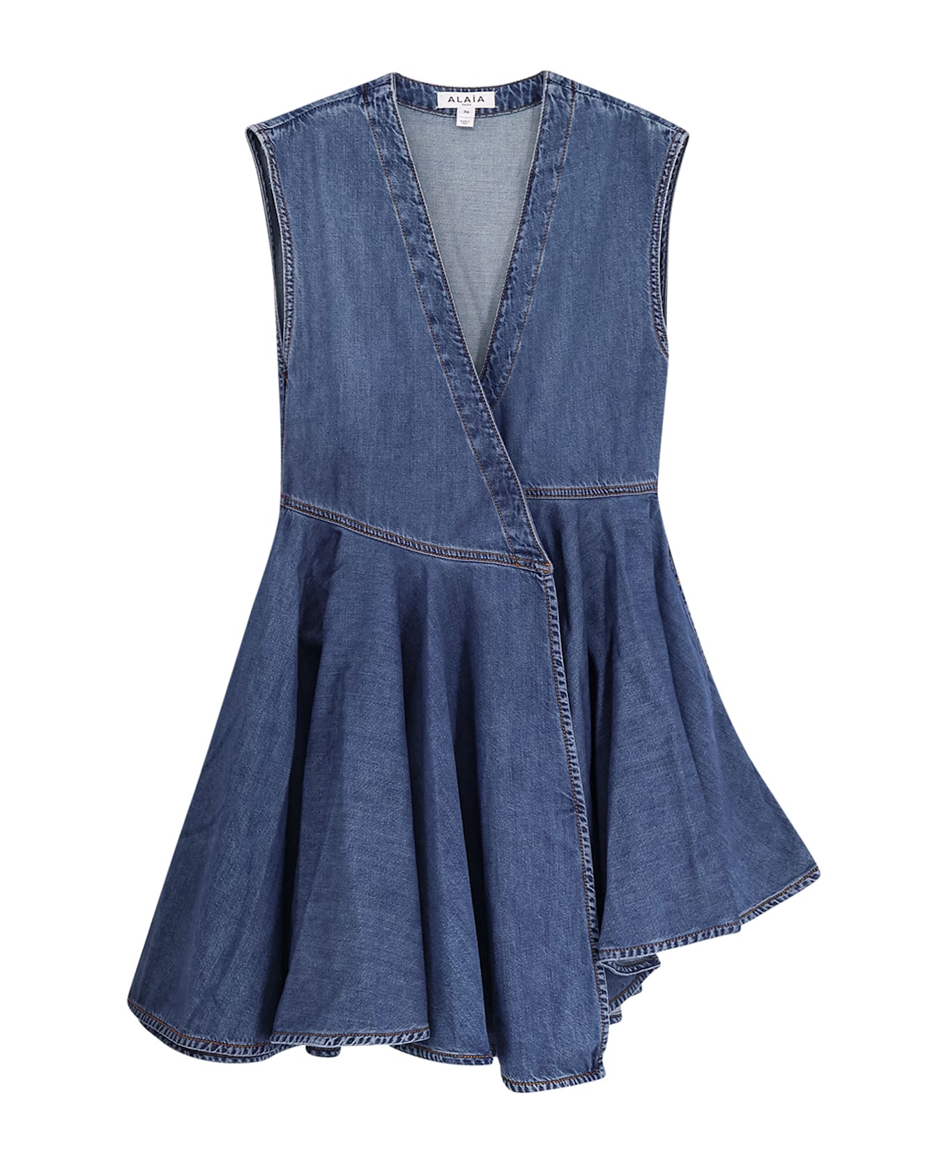 Alaia Wrap Denim Dress - BLEU MINERAL